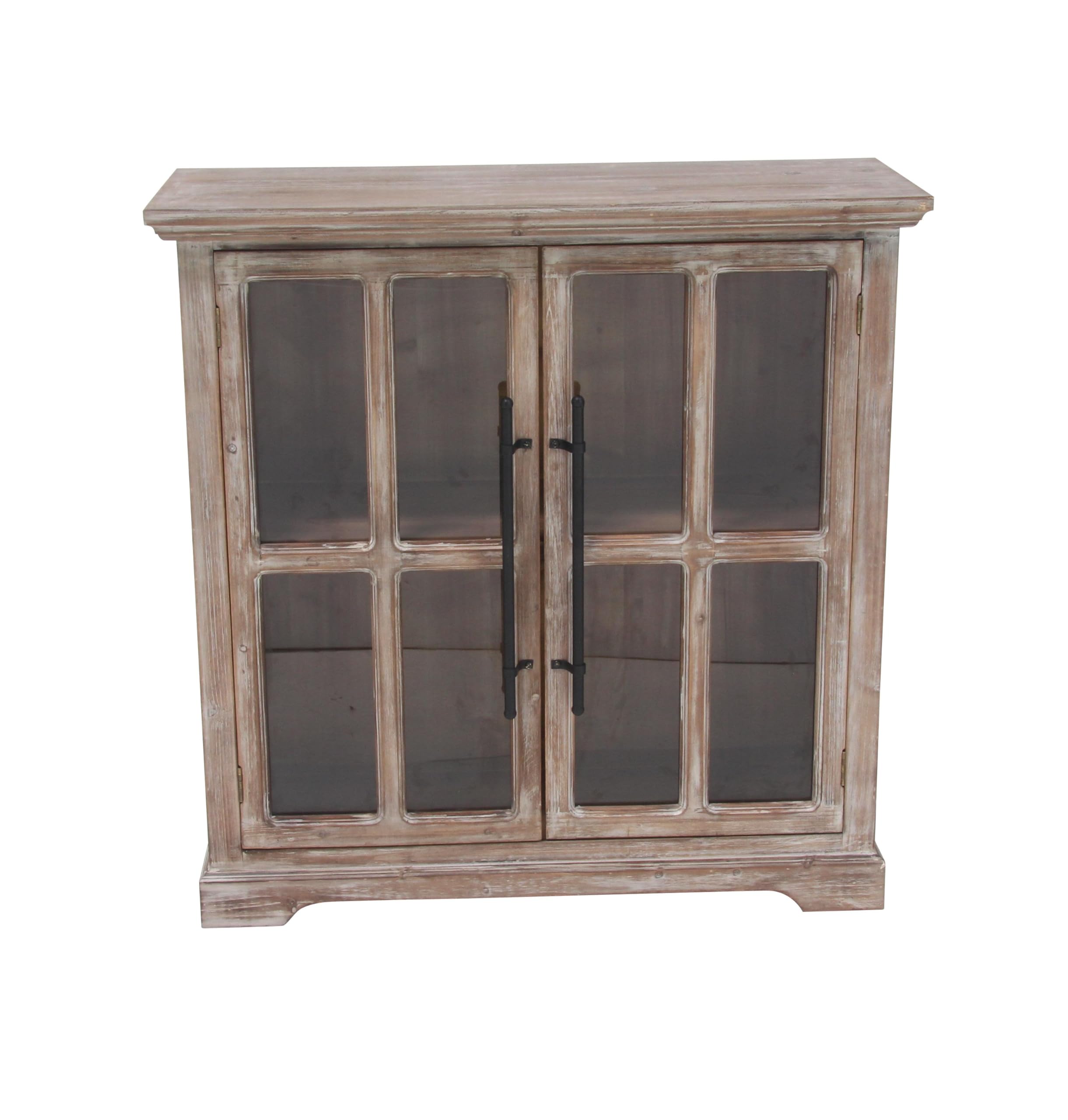 Deco 79 Wooden Accent Cabinet with Glass Front Doors - 33