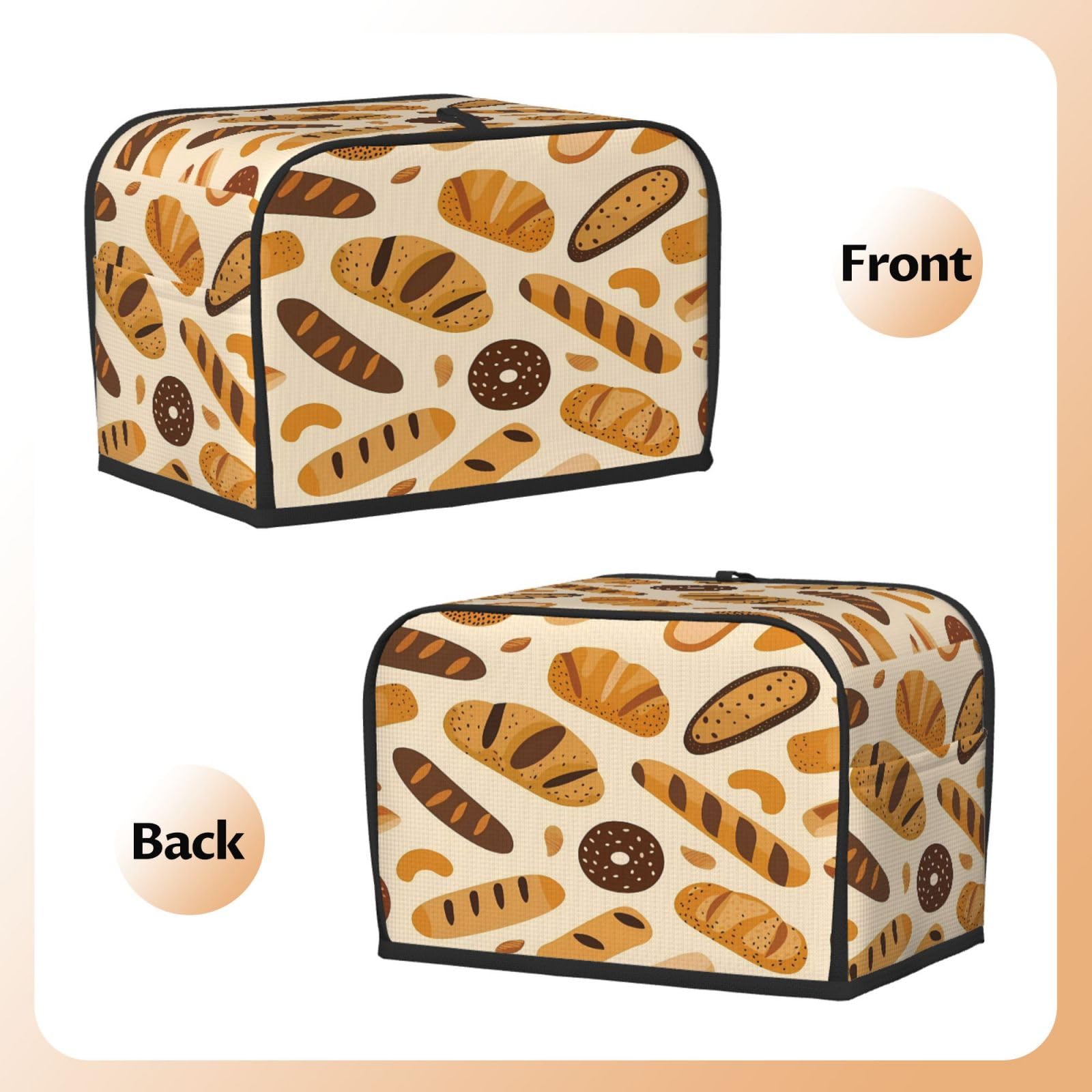 2 Slice Toaster Cover - Waterproof Appliance Cover with Hang Loop for Bread, Pastries & Baker - Perfect for Kitchen Countertop Protection & Decor