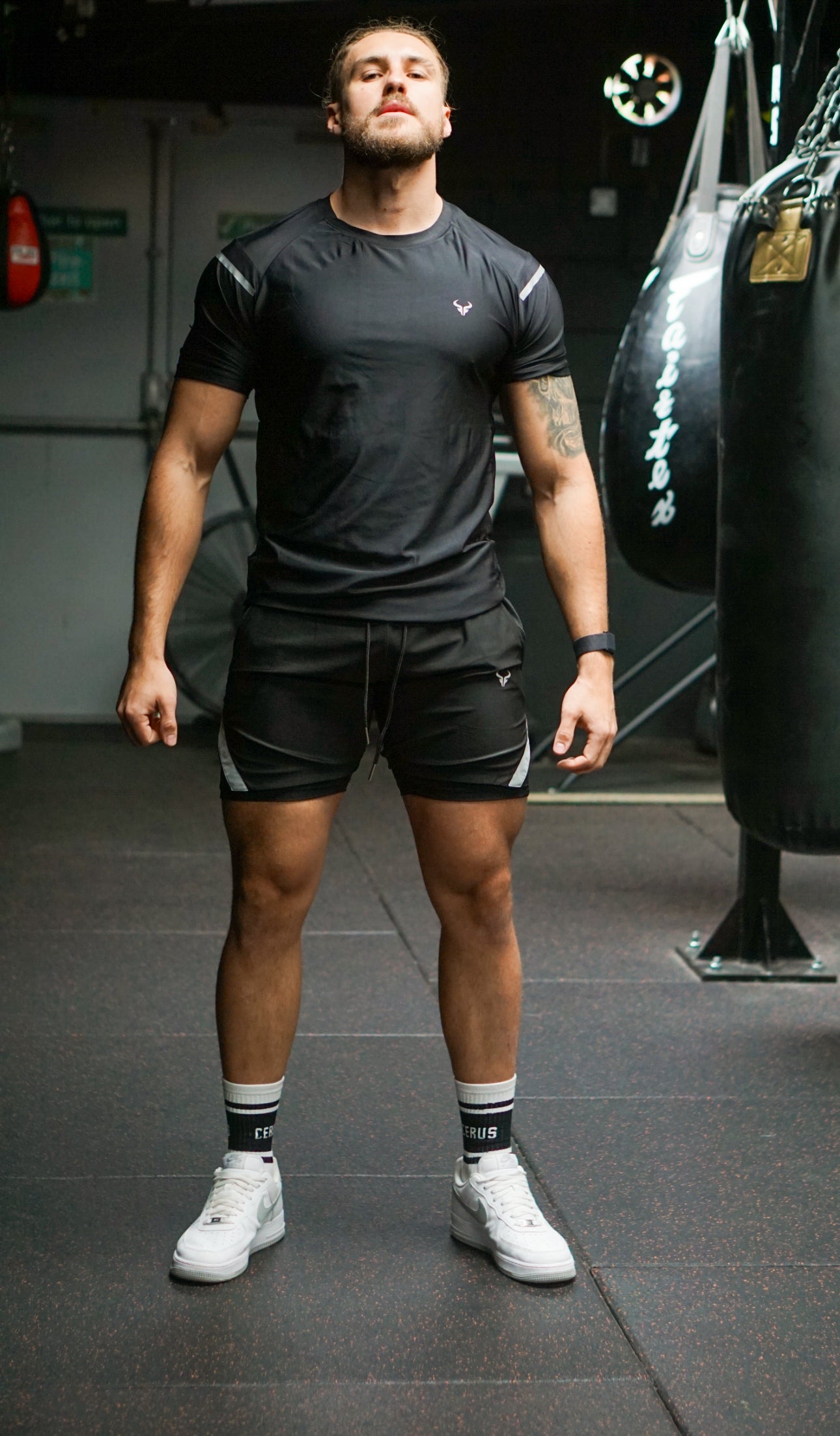 Cerus Black Aura 2-in-1 Running Shorts with Built-in Liner - Men's Athletic Workout Gym Shorts for Jogging, Training & Outdoor Activities