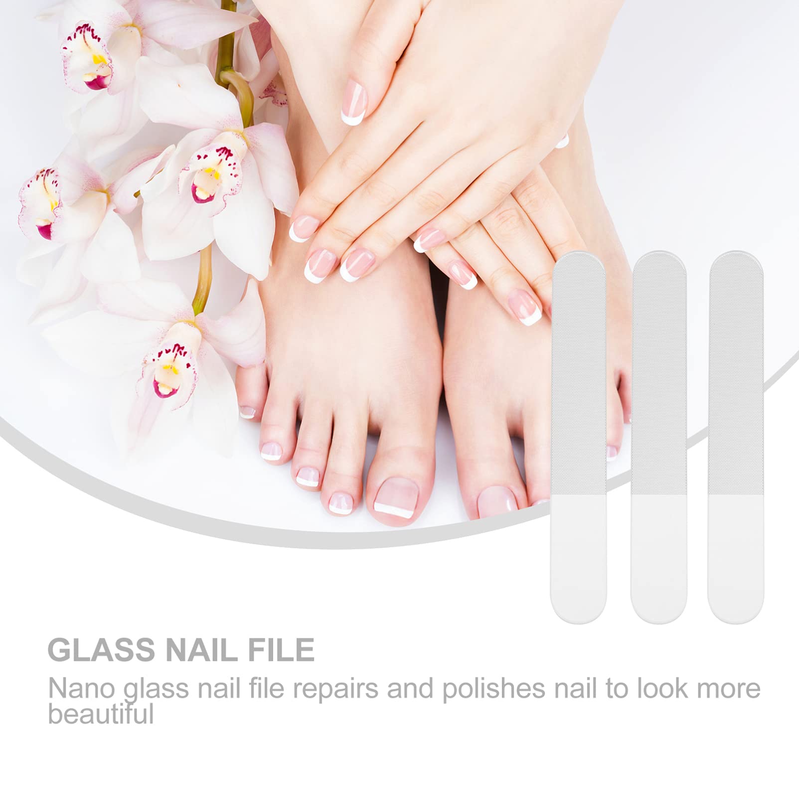 8-Piece Glass Nail File Set - Professional Nail Care Tools for Manicure & Pedicure - Long-Lasting Nail Buffer, Sanding Block & Nail Art Supplies - Perfect for Home, Salon & Travel Nail Care