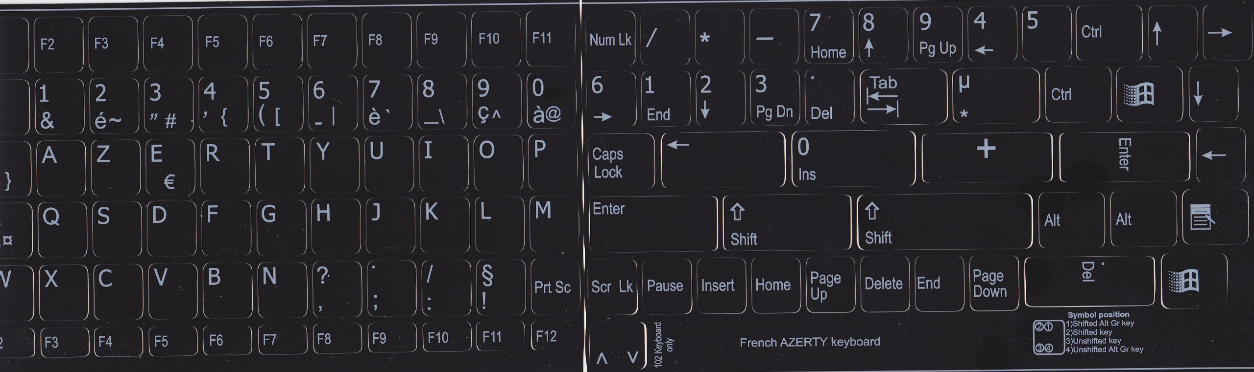 French AZERTY Replacement Keyboard Stickers for PC & Laptop - Black Vinyl Decals | Perfect for Typing, Coding & Gaming (Windows/Mac Compatible)