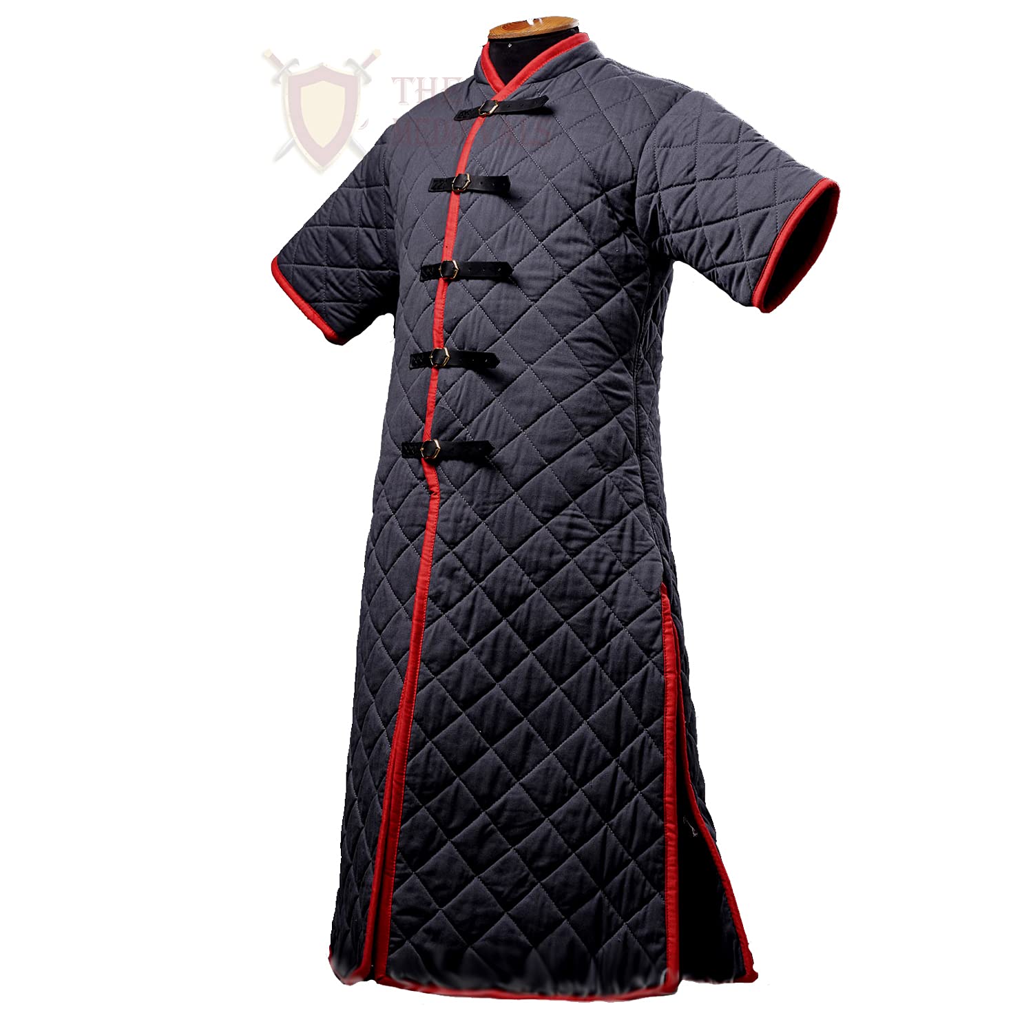Medieval Thick Padded Short Sleeve Gambeson Coat - Cotton Aketon Jacket Armor for LARP, Cosplay & Historical Reenactment