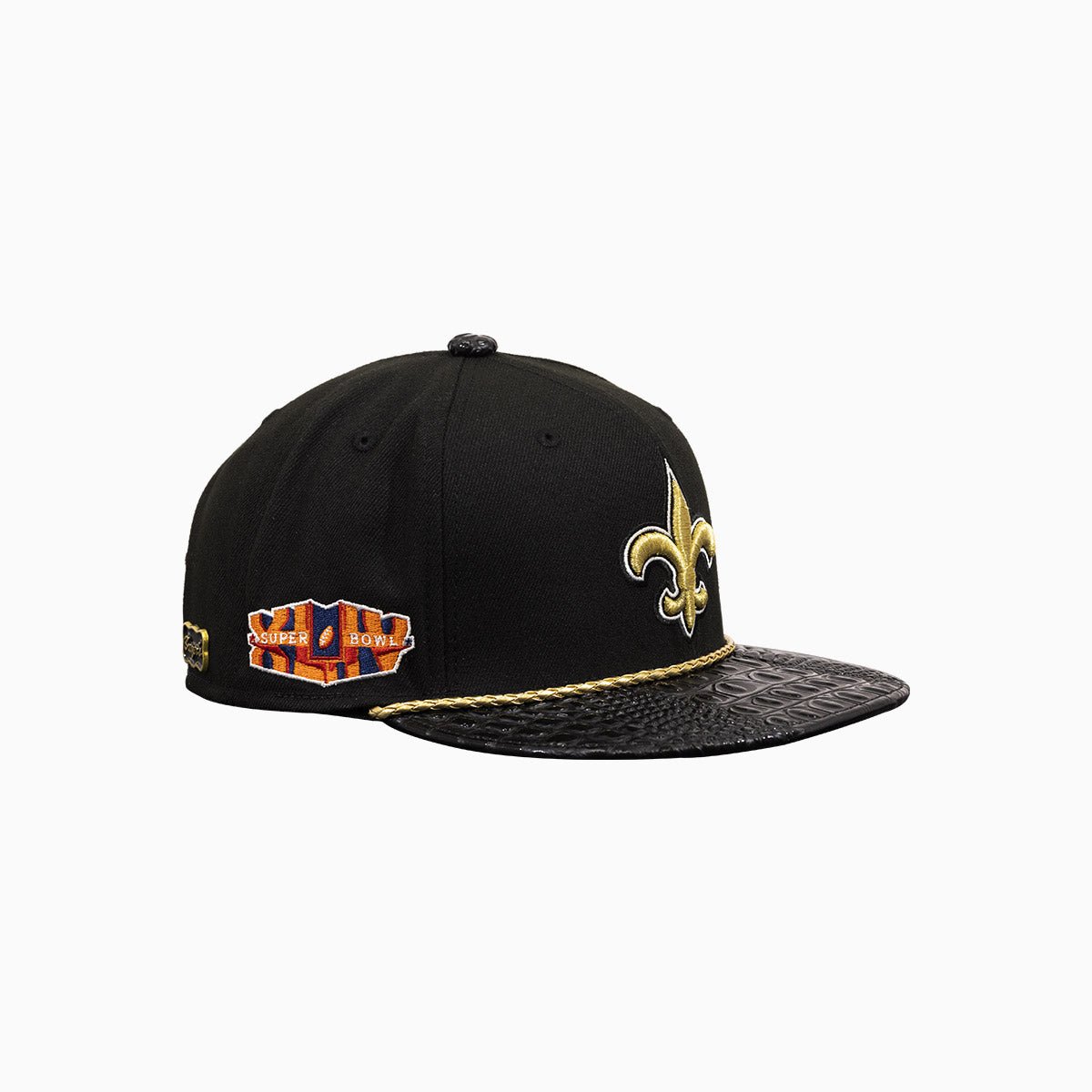 Breyer's Buck 50 New Orleans Saints Leather Visor Hat - NFL Football Fan Gear for Game Day & Outdoor Activities