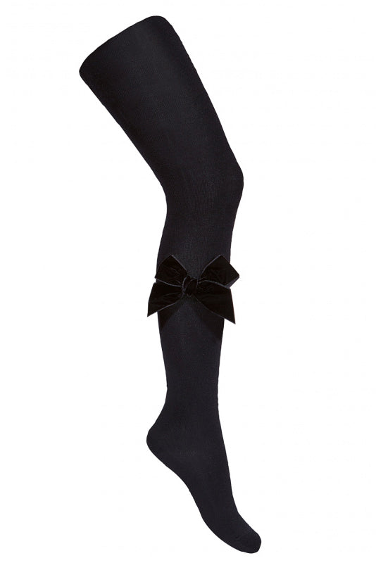 Black Velvet Bow Tights for Women - Elegant Stretchable Thigh High Stockings - Perfect for Christmas, Valentine's Day & Special Occasions