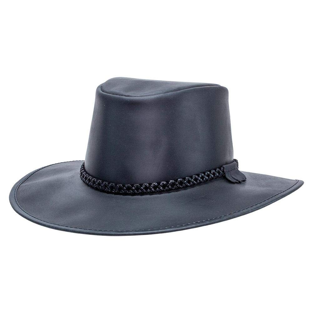 Premium Leather Outback Hat for Men & Women – Handcrafted Wide Brim Crusher Hat, Durable & Packable – Perfect for Hiking, Camping, and Outdoor Adventures