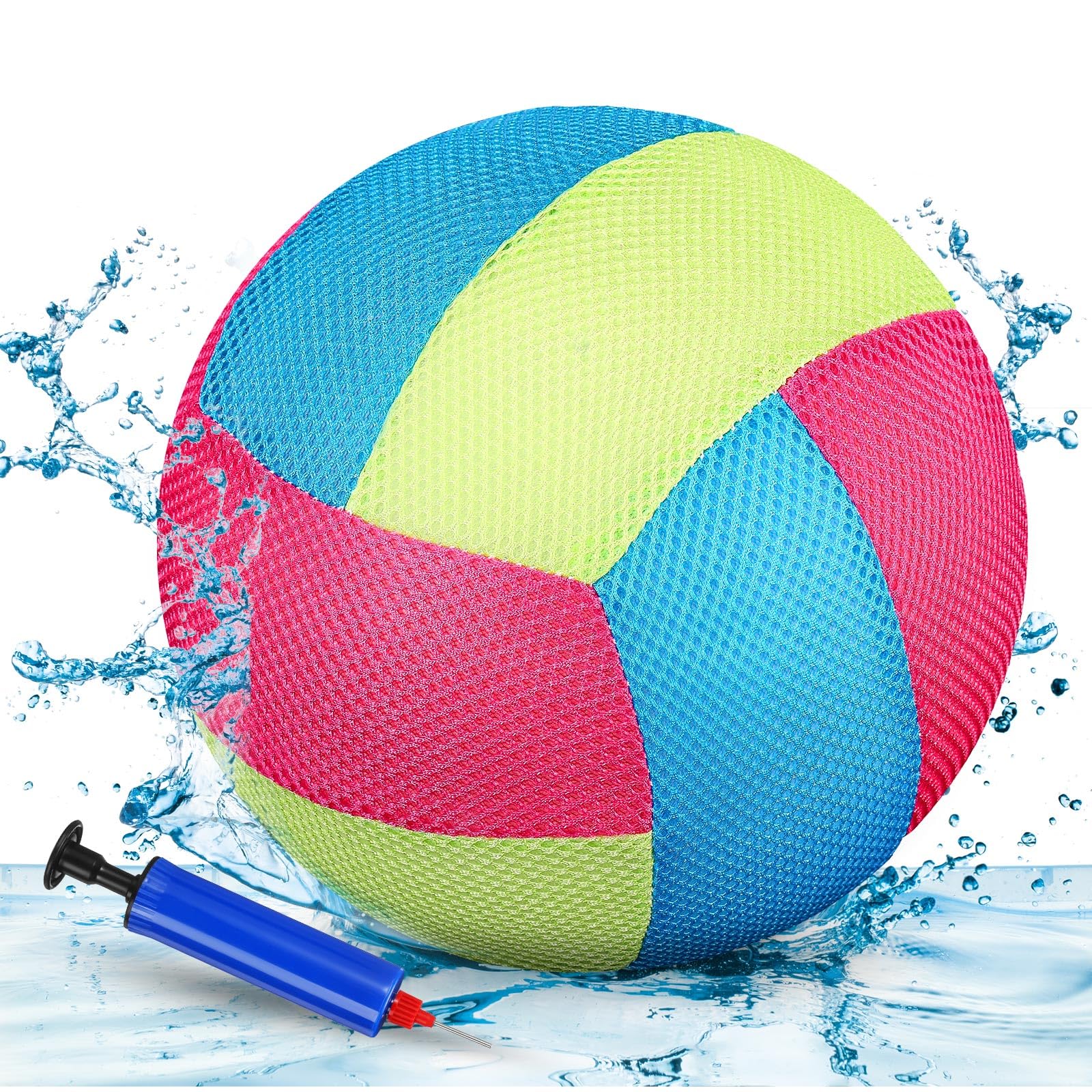 Threan 8.5 Inch Waterproof Volleyball with Sure Grip Technology - Official Size Beach & Pool Volleyball for Teens & Adults - Outdoor & Indoor Sports Game (Pink, Green, Blue) - Perfect for Beach Parties, Pool Games, and Backyard Fun