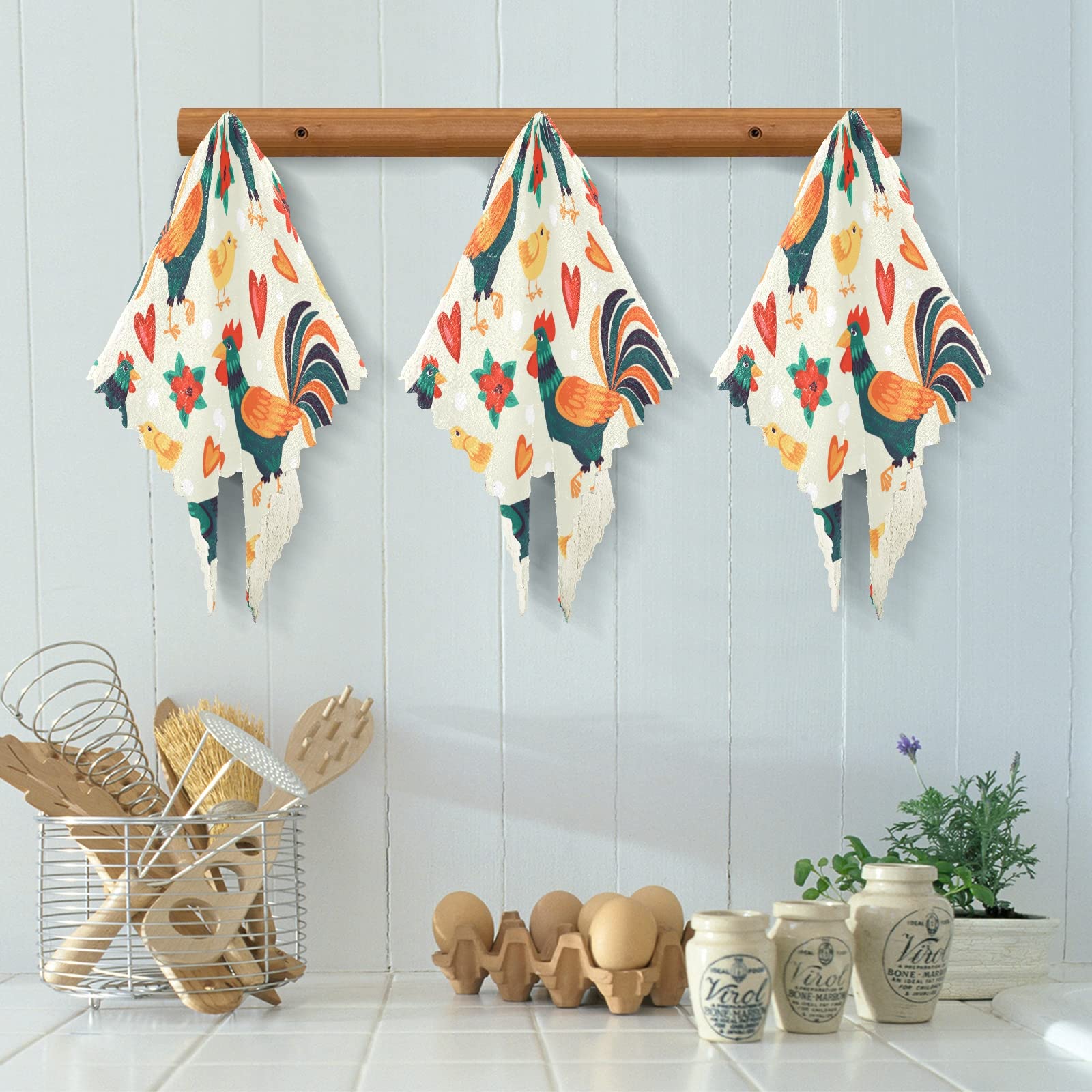 SUABO 6-Pack Chicken Kitchen Towels - Reusable Dish Cloths for Cooking & Cleaning