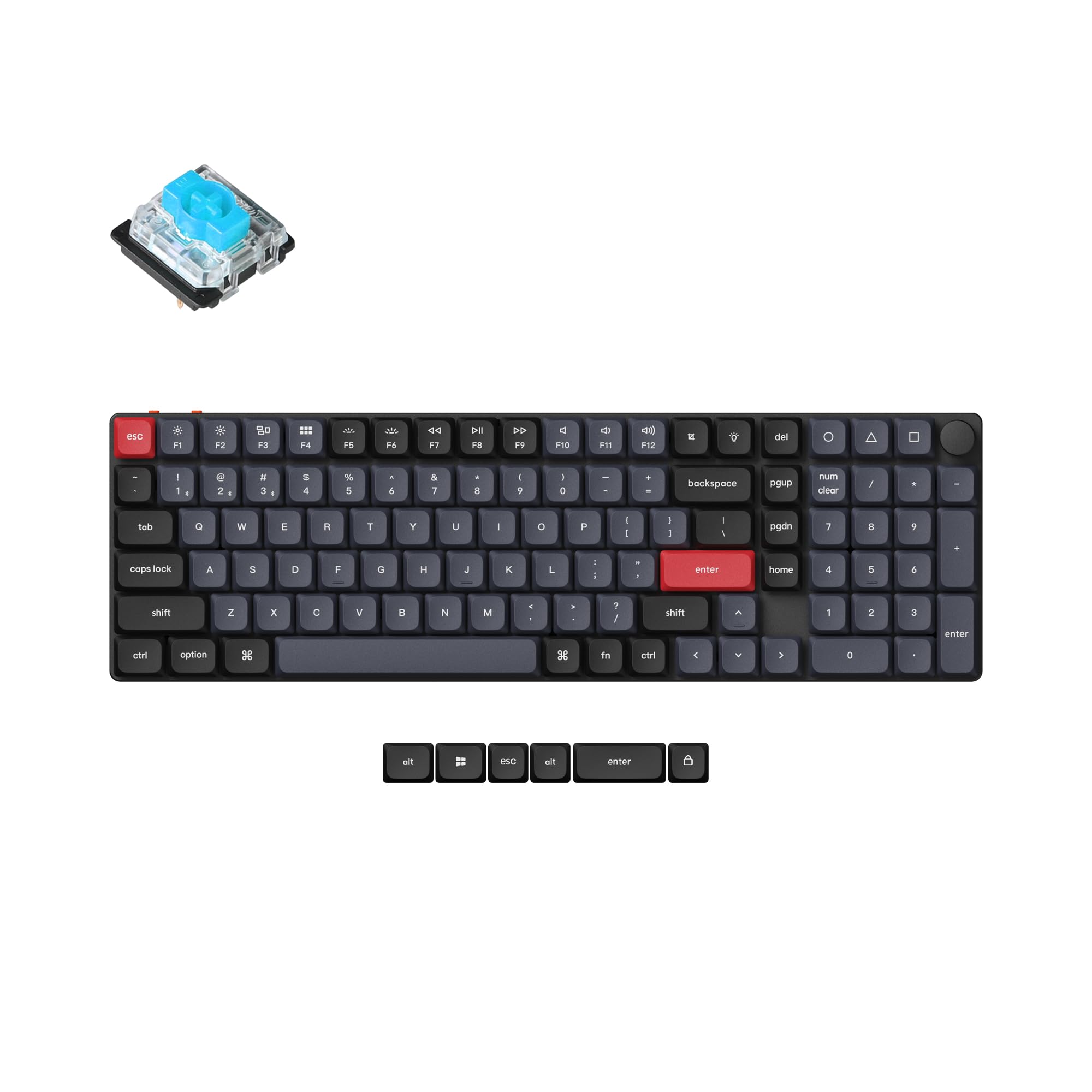 Keychron K17 Pro Low-Profile Wireless Mechanical Keyboard - QMK/VIA Programmable, RGB Backlit, Bluetooth/Wired, Numpad & Knob - Compatible with Mac/Windows/Linux | Perfect for Office Work, Gaming & Programming