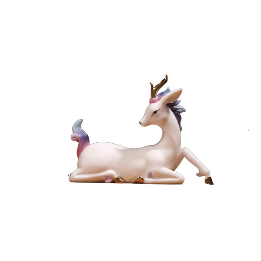 Vibrant Fawn Statue - Colorful Home & Office Decor, Unique Knick Knacks for Women's Desk, Sweet Gift for Housewarming & Birthday - Perfect for Living Room, Bedroom, or Workspace Decoration