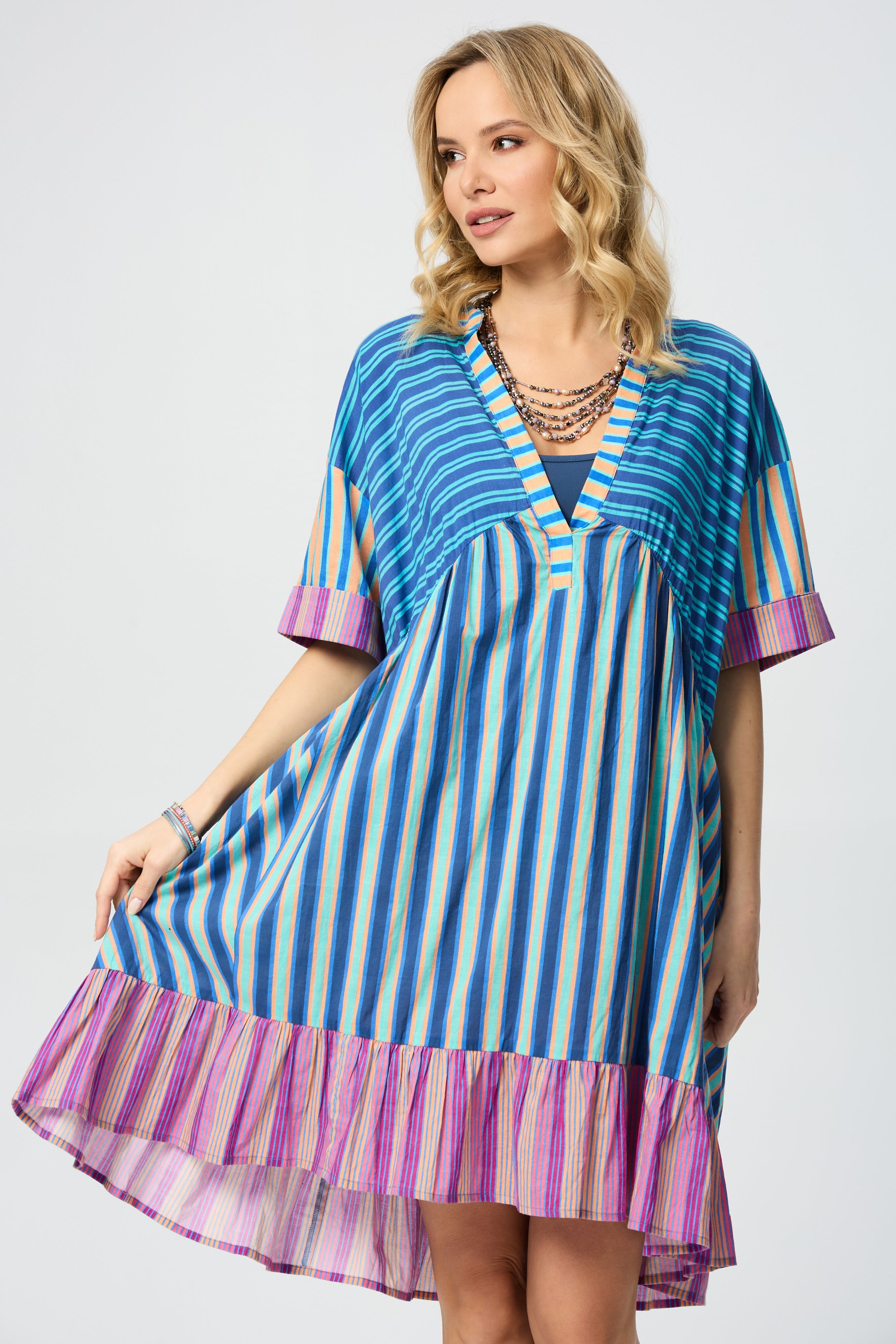 Stylish Bold Striped Cover Up Dress for Women - Perfect for Beach, Pool, and Summer Vacations