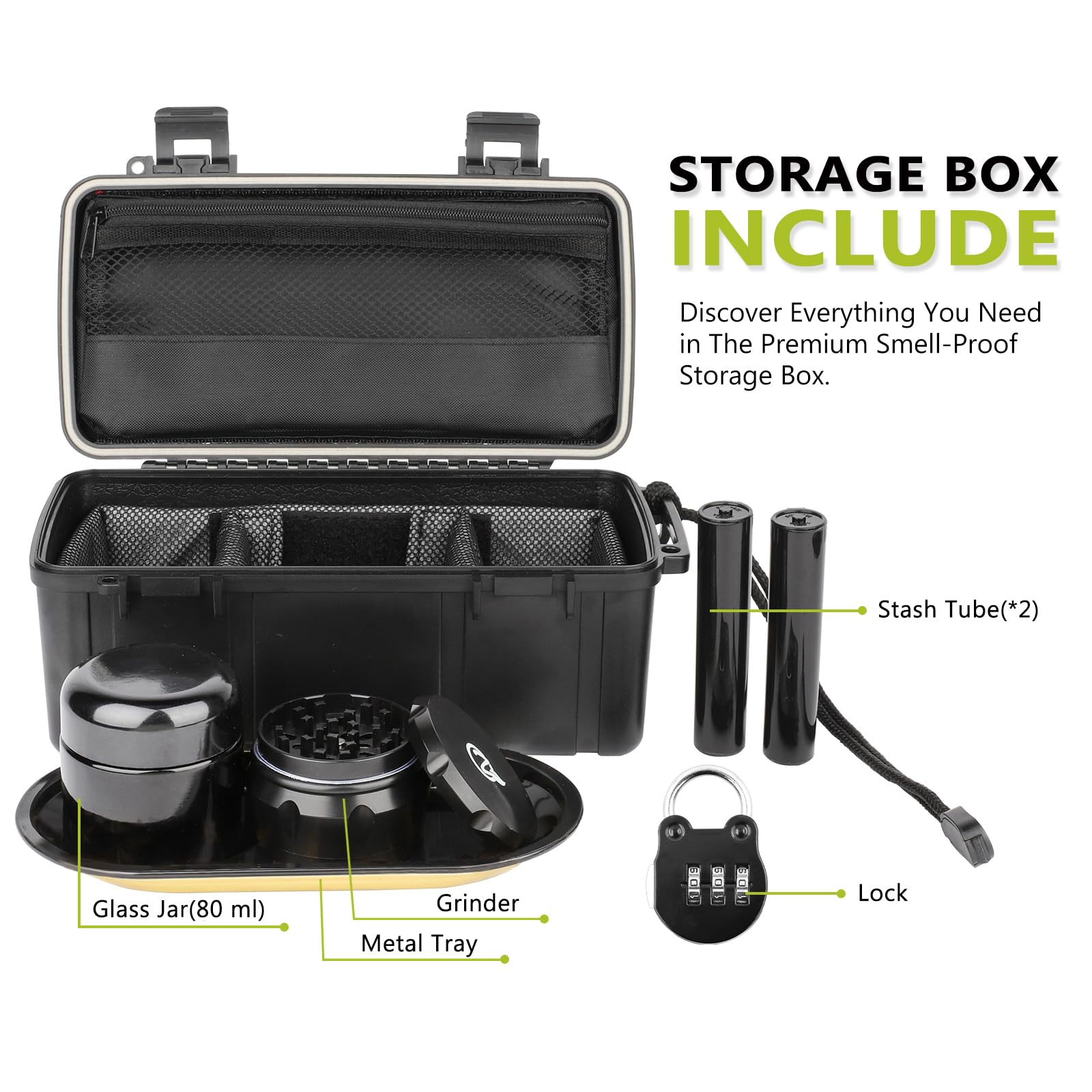 Secure ABS Plastic Storage Box with Lock - Black Organizer for Home & Office