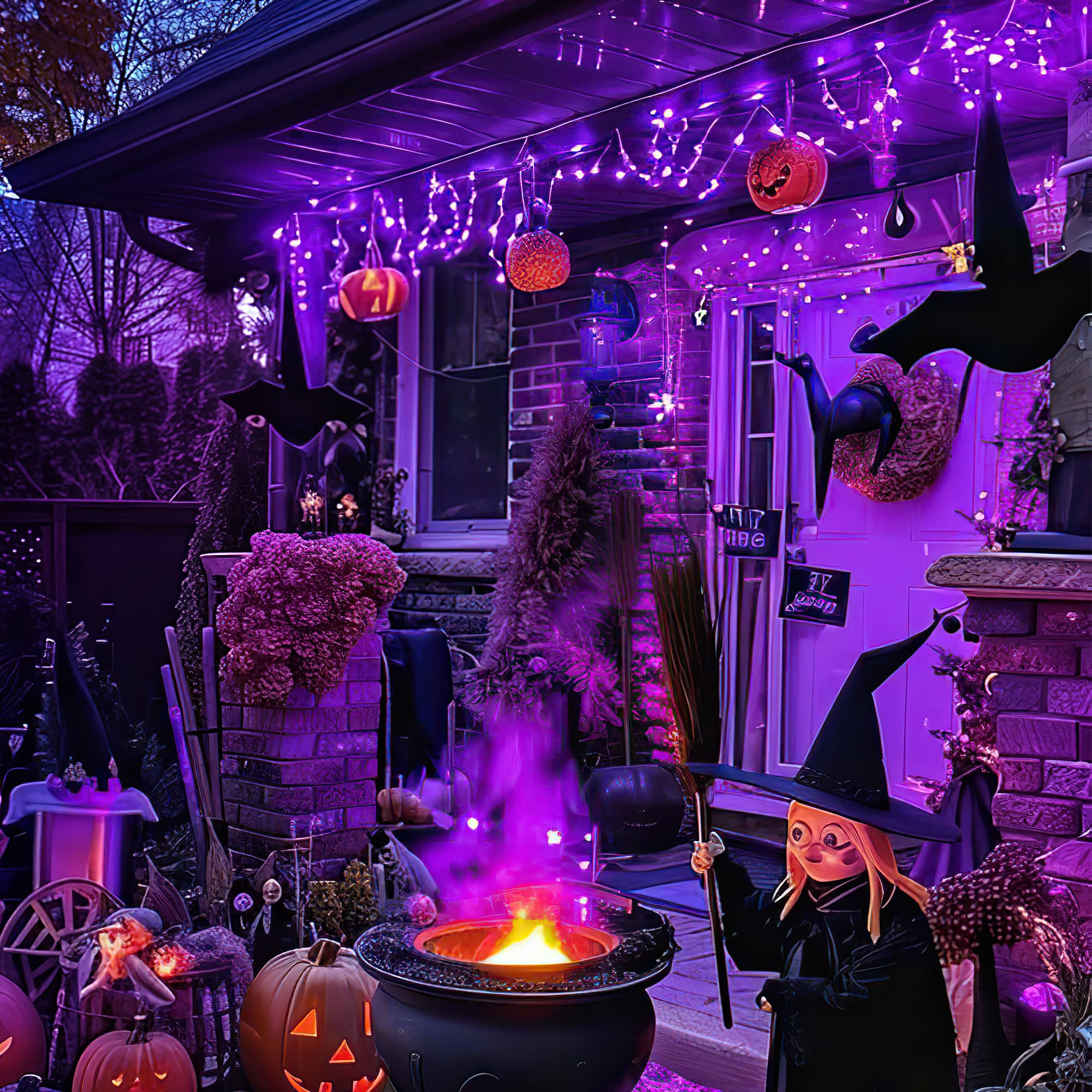 300 LED Purple Halloween String Lights - 108FT Waterproof Connectable Twinkle Fairy Lights for Indoor/Outdoor Party, Wedding, Garden & Tree Decorations | Perfect for Halloween, Christmas, Patio, Backyard & Special Events