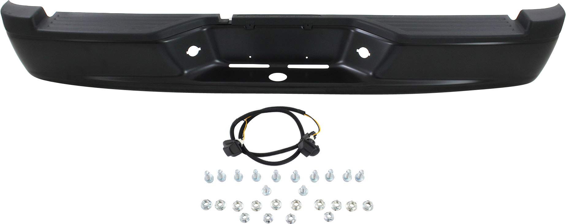 Evan Fischer Black Powdercoated Steel Step Bumper for 2005-2010 Dodge Dakota & 2006-2009 Mitsubishi Raider | Replacement for OEM #32016, 55077652AB-PFM, CH1103114 | Heavy-Duty Truck Protection & Off-Road Accessory