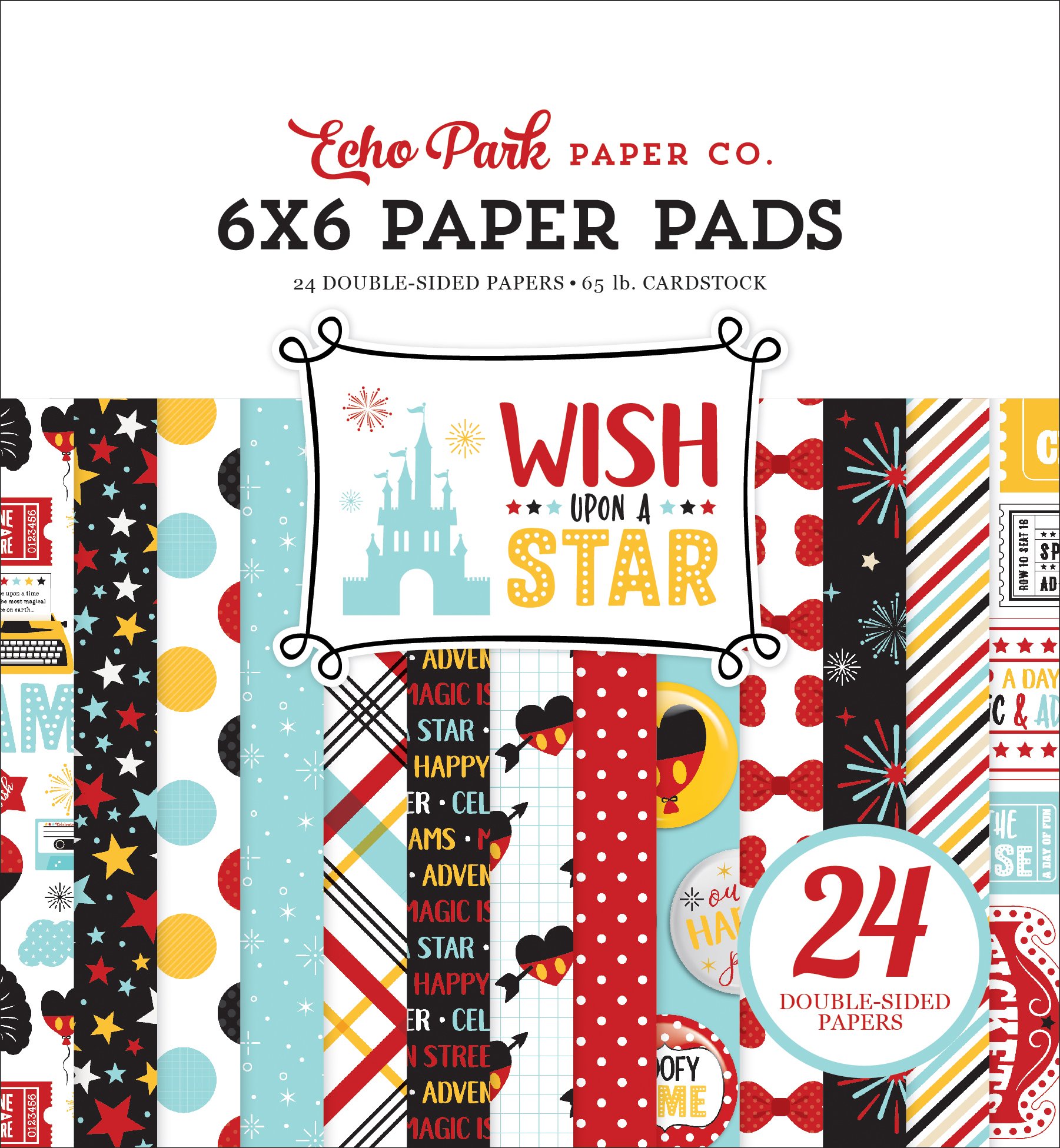 Echo Park Paper Company Wish Upon A Star 6x6 Paper Pad - Scrapbooking Paper, Card Making Supplies, DIY Craft Projects for Journals, Cards, and Home Decor