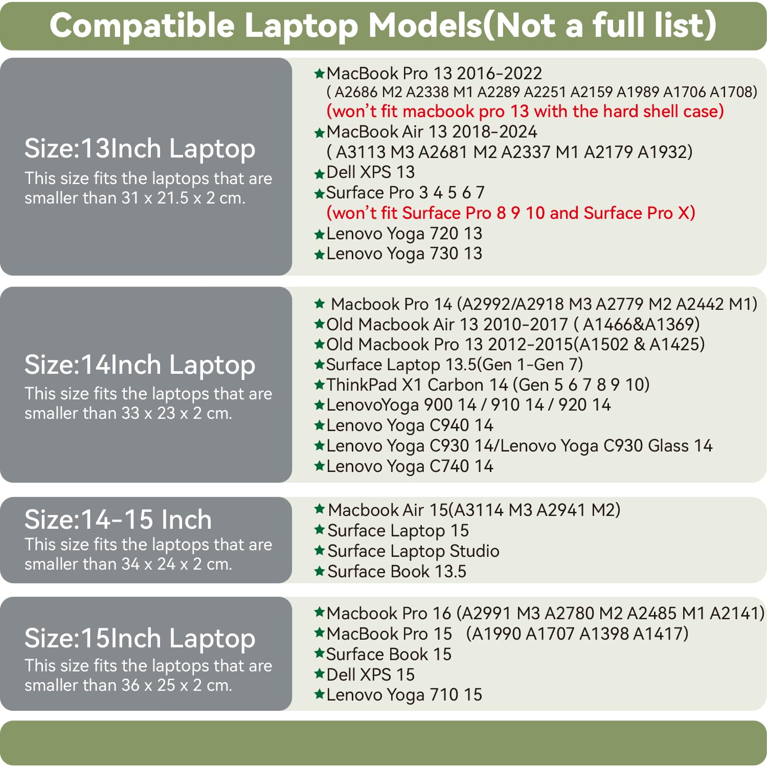Premium PU Leather Laptop Sleeve for 14