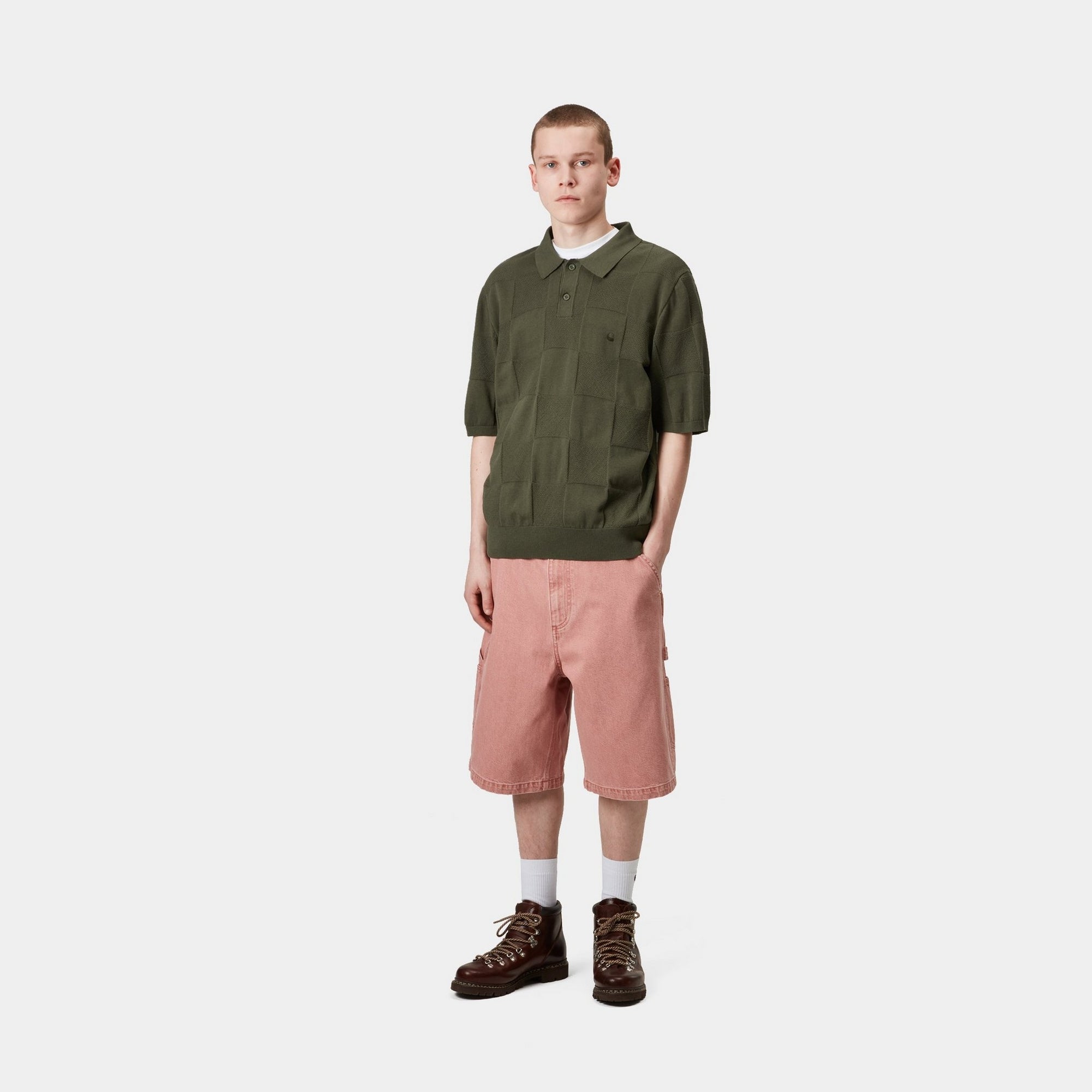 Checker Polo Shirt for Men | Dollar Green Color | Perfect for Casual Wear, Office & Outdoor Activities