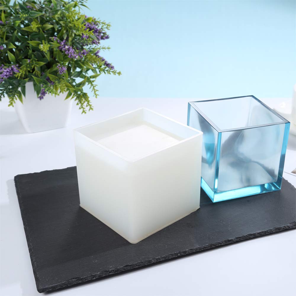 Large Square Resin Planter Molds - DIY Cube Silicone Molds for Flower Pots, Pen Holders & Home Decor - Perfect for Crafting, Wedding Centerpieces & Office Organization