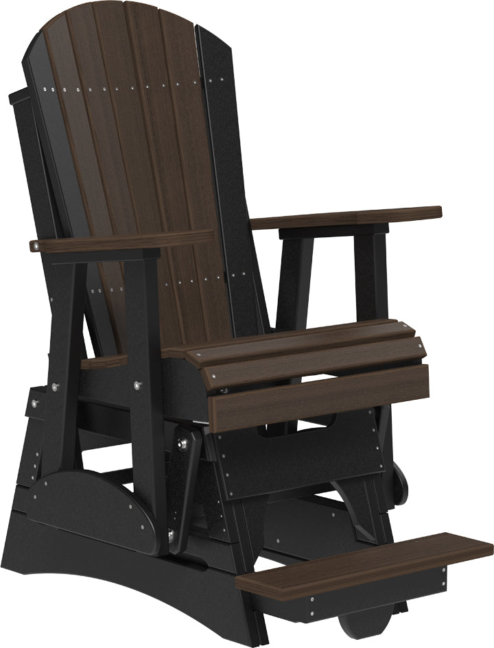 LuxCraft 2-Foot Adirondack Balcony Glider Chair - Outdoor Patio Rocking Chair for Small Spaces, Porch, Deck & Garden Relaxation