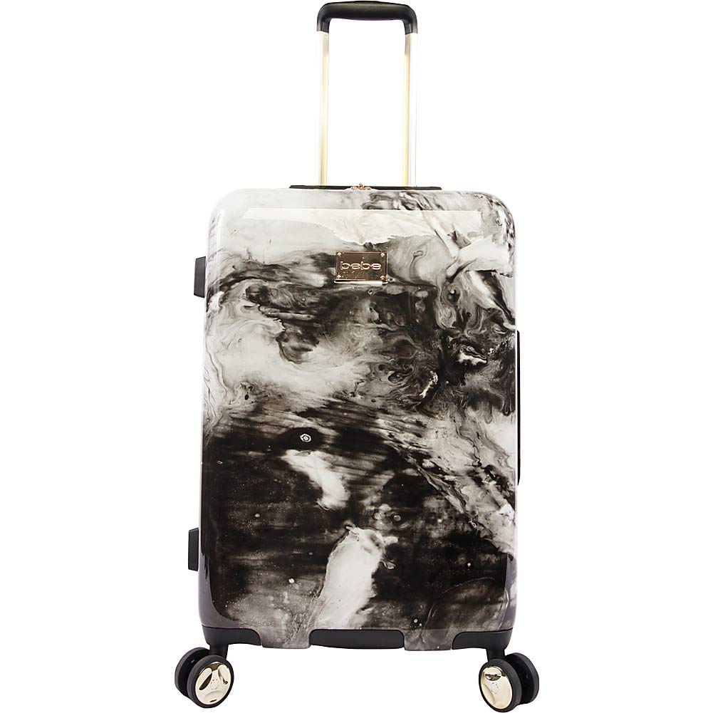 BEBE Luggage Teresa 3-Piece Spinner Suitcase Set - Black Marble Design, Lightweight Expandable Hardshell Luggage with 360° Wheels for Travel, Business Trips & Family Vacations
