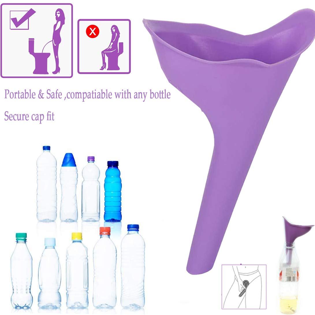 2 Pack Reusable Silicone Female Urination Device - Portable Women's Urinal Funnel for Standing Pee - Camping, Hiking, Travel & Outdoor Activities - Ideal for Road Trips, Festivals & Public Restrooms