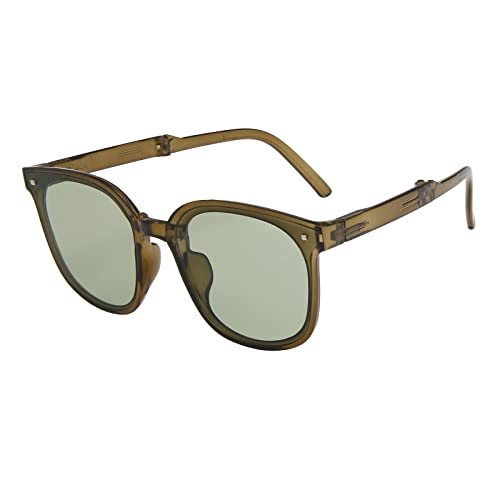 Stylish Foldable Polarized Sunglasses for Women & Men - Vintage Big Frame UV400 Protection - Perfect for Driving, Travel & Outdoor Activities
