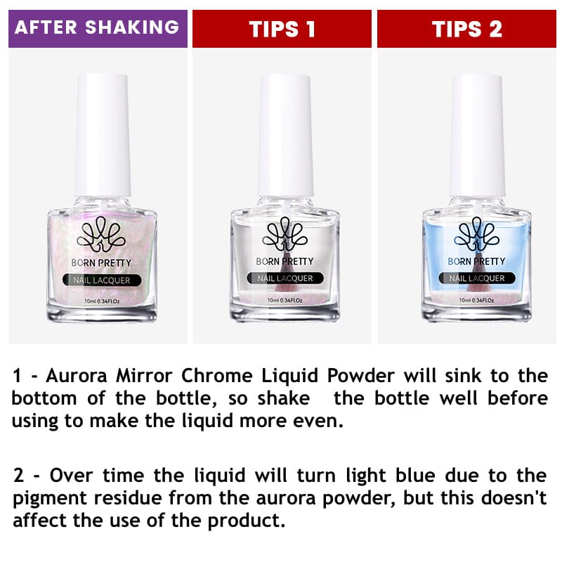 Born Pretty Chrome Aurora Nail Polish - Metallic Holographic Nail Lacquer for Manicure & Pedicure | Perfect for Parties, Weddings, and Special Occasions