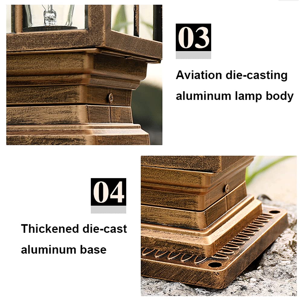 SLAWA Modern Outdoor Column Lights - Waterproof Aluminum Exterior Pillar Lights with Glass Lampshade for Garden, Patio, Pathway & Driveway Lighting | Durable Weatherproof Design for Year-Round Use