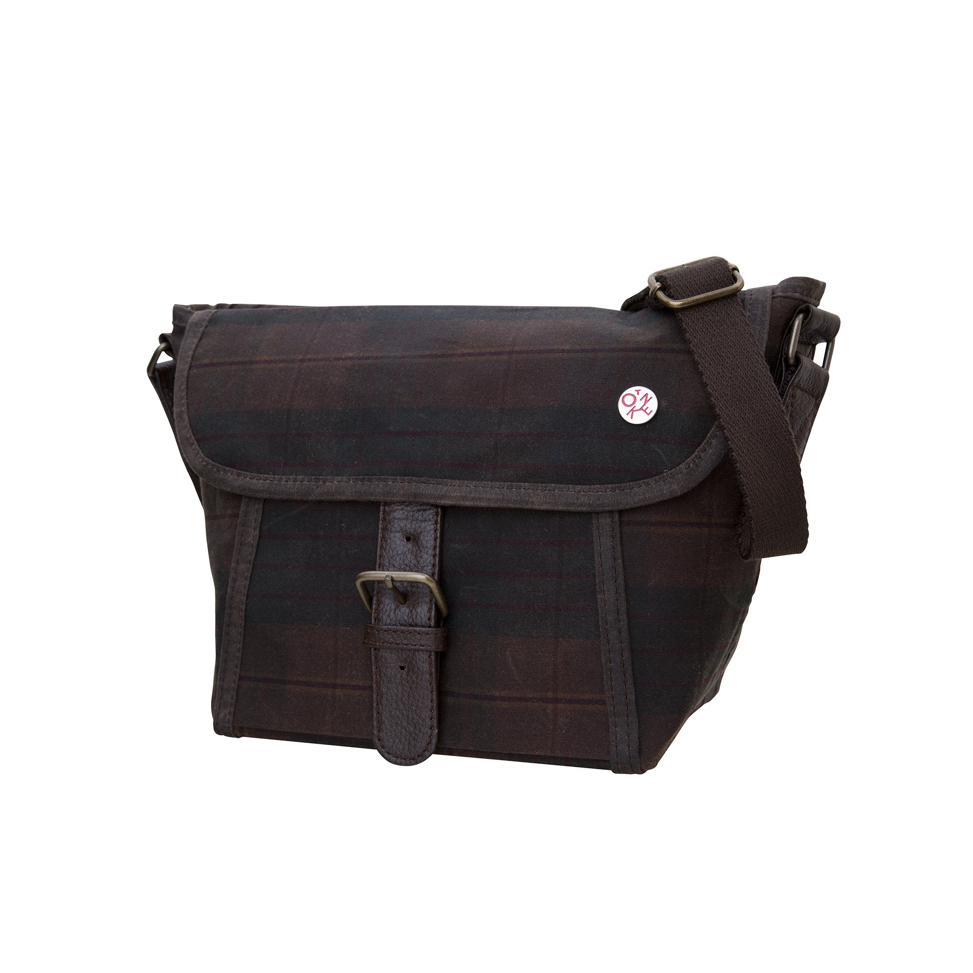 Stylish Waxed Lincoln Messenger Bag in Classic Plaid - Perfect for Work, Travel & Everyday Use