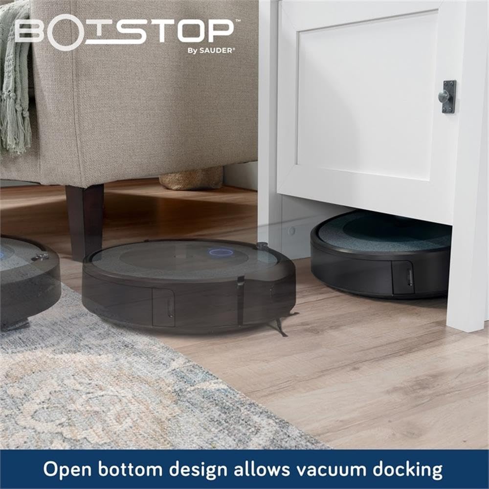 Sauder HomePlus Robot Vacuum Storage Side Table - Soft White End Table with Cabinet for Living Room & Bedroom - Perfect for Organizing Cleaning Supplies & Home Decor