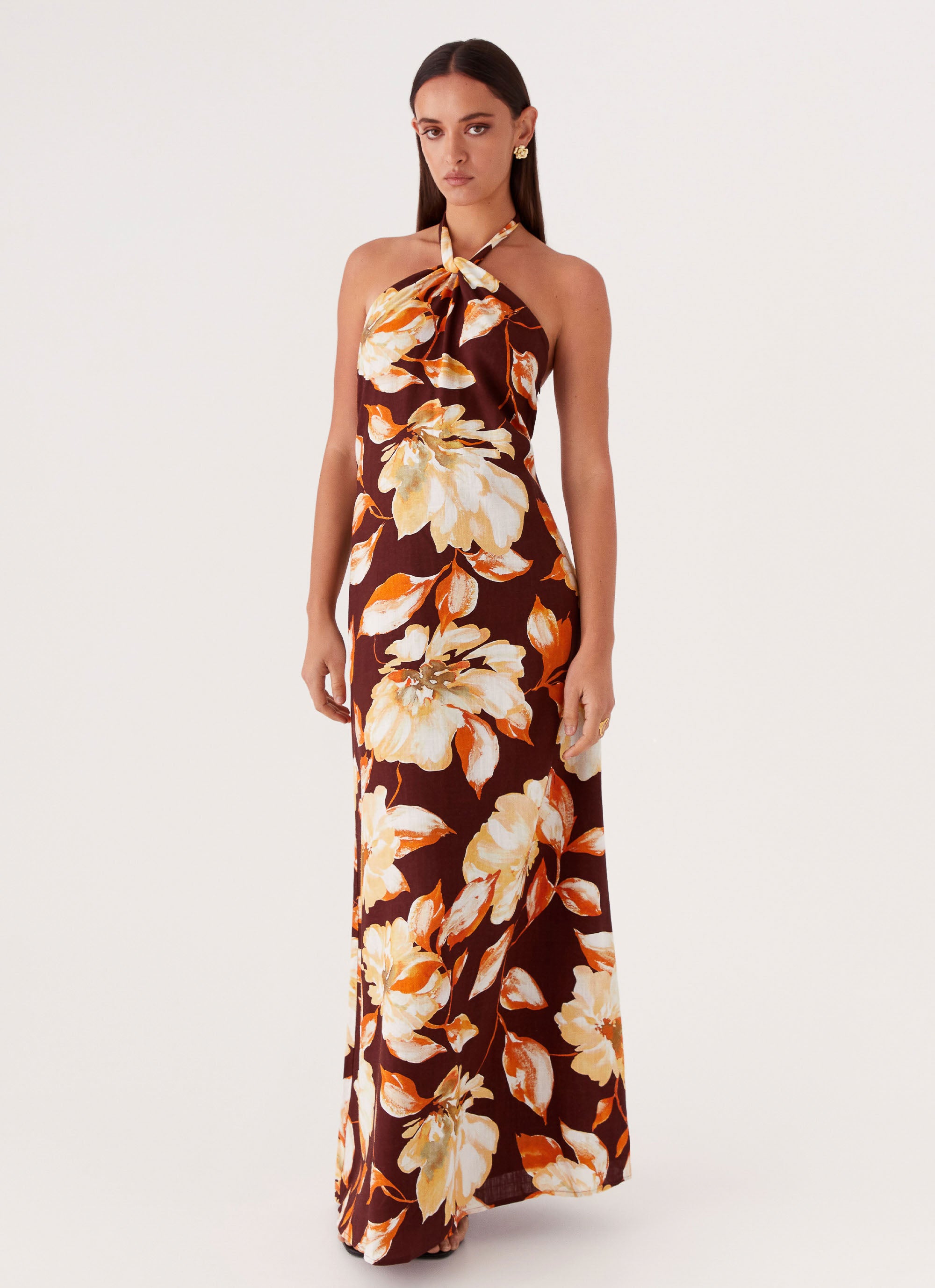 Golden Child Linen Maxi Dress - Women's Flowy Summer Long Dress with Pockets | Perfect for Beach Vacation, Boho Chic Outfits & Casual Daywear