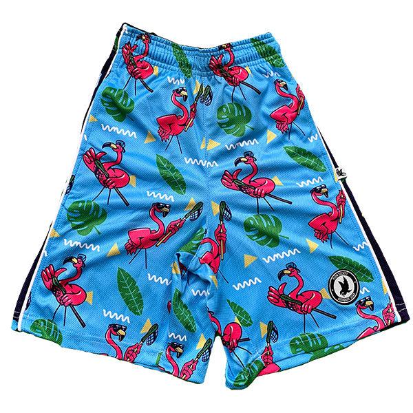Boys Flamingo Print Swim Trunks - Quick Dry Beach Shorts for Kids, Perfect for Swimming, Surfing, and Summer Vacations