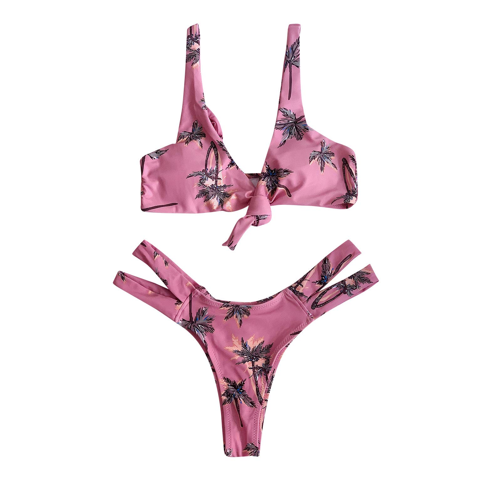 2022 Women's Sexy High Waist Bikini Set - Solid Color Swimsuit with Built-in Bra & Side Split Design | Perfect for Beach Vacation, Pool Party and Summer Getaway