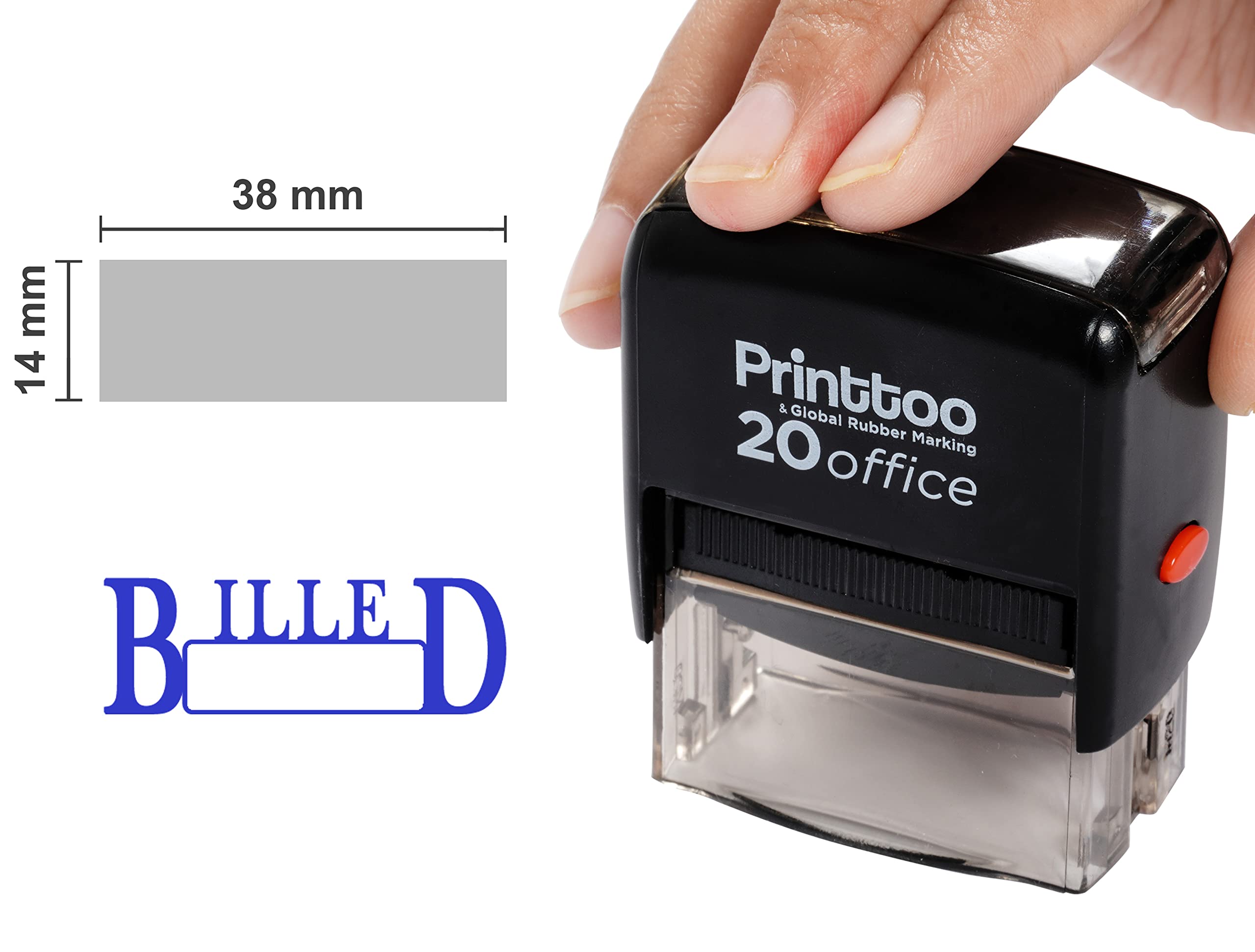 Custom Self-Inking Rubber Stamp by Printtoo - Blue Office Stationery for Business, Crafting & DIY Projects - Perfect for Documents, Envelopes & Scrapbooking