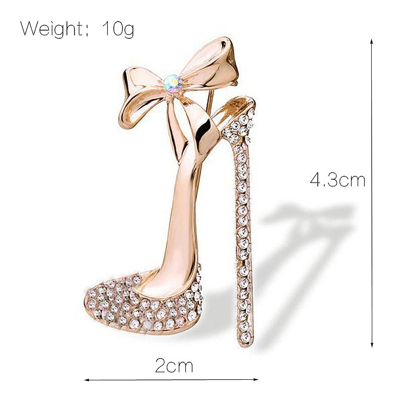 Sparkling Crystal High Heel Shoe Brooch Pins - Elegant Fashion Jewelry Gift for Women & Men - Perfect for Weddings, Parties, and Special Occasions