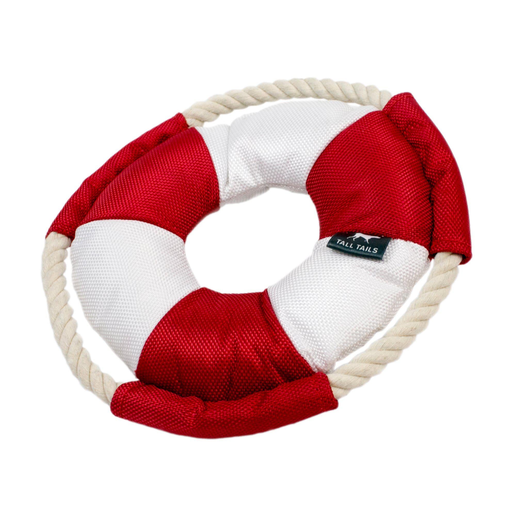 Durable Canvas Lifebuoy Squeaker Dog Toy - Fun Chew & Fetch Toy for Small & Medium Dogs - Perfect for Pool, Beach & Water Play