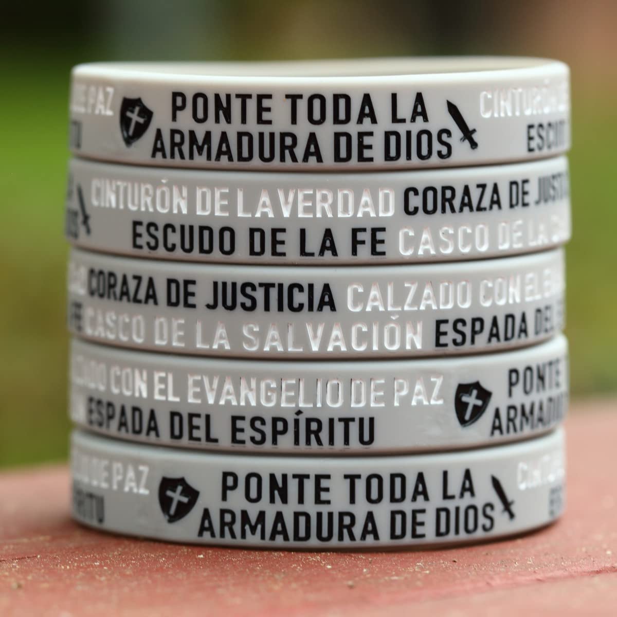 100 Pack Armor of God Bracelets - Religious Christian Wristbands for Men, Women & Youth - Inspirational Faith Gifts for Church, Bible Study & Daily Encouragement