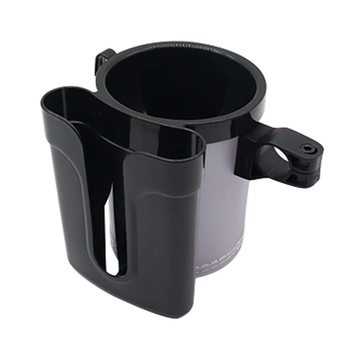 Leather Bike Cup Holder & Water Bottle Holder with Phone/Keys Pocket - Universal Handlebar Mount for Beach Cruiser, Commuter, Road Bikes (Black & Gray) - Perfect for Cycling, Commuting, and Outdoor Adventures