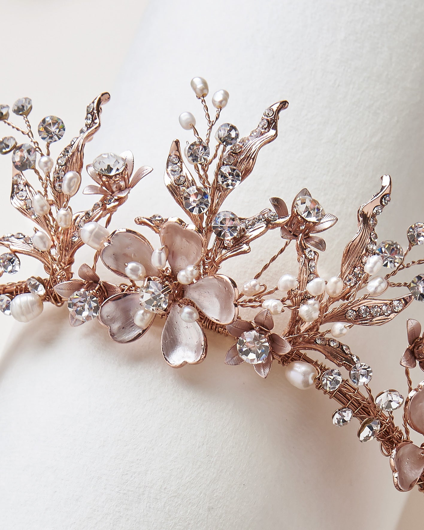 Ava Floral Bridal Tiara - Elegant Wedding Headpiece for Bride, Bridesmaids & Flower Girls | Perfect for Weddings, Prom & Special Occasions