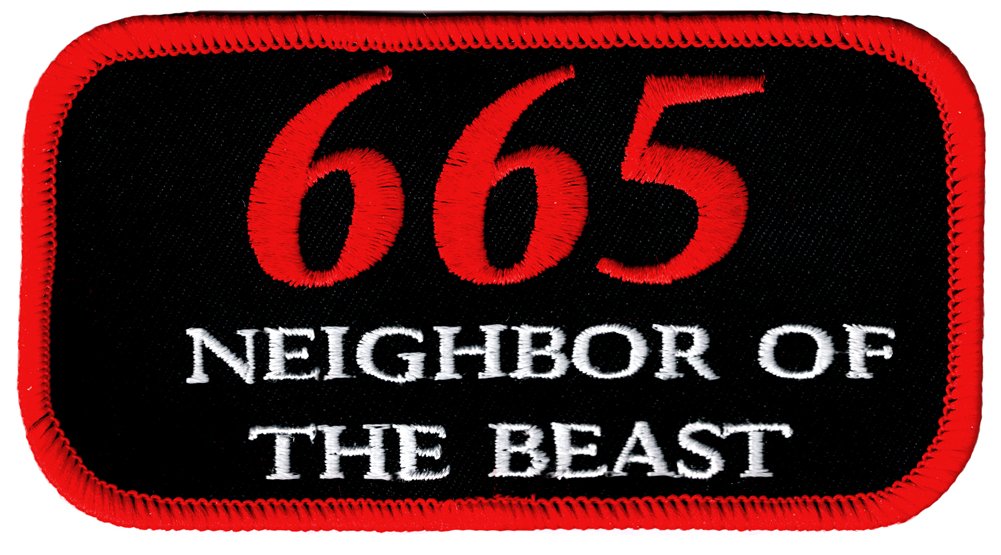665 Neighbor of The Beast Biker Patch - Iron-On Embroidered Motorcycle Club Badge - 666 Devil Design - Perfect for Biker Jackets, Vests & DIY Clothing Customization