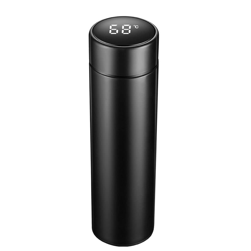TWDYC Smart Stainless Steel Vacuum Insulated Thermos Bottle with Temperature Display - 24hr Hot/Cold Retention, Leak-Proof Coffee Mug & Water Bottle for Office, Gym, Travel (Black)