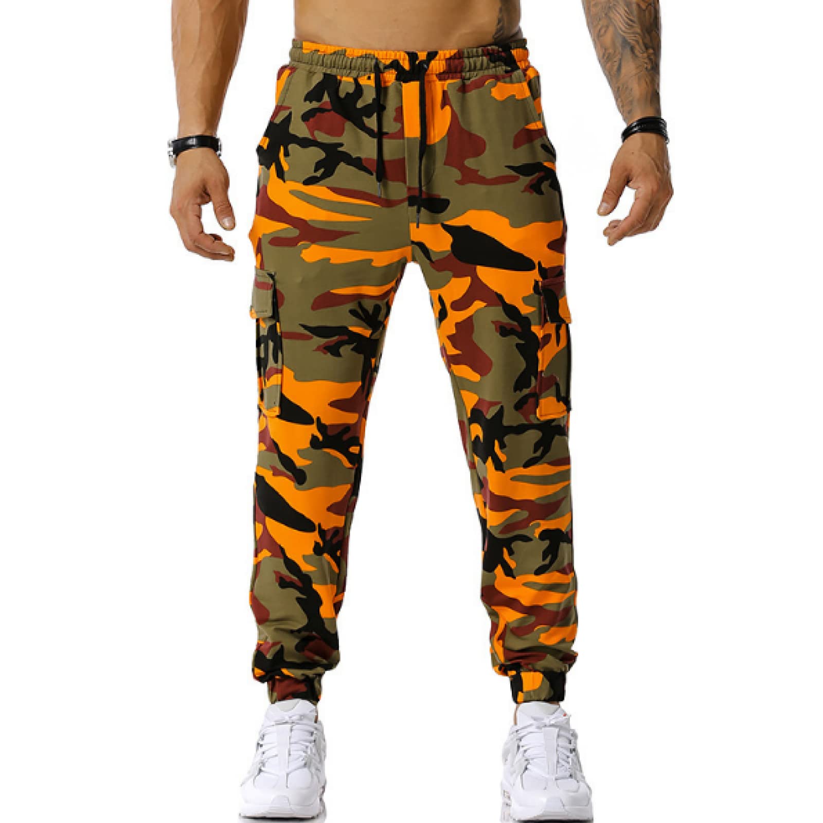 Men's Camouflage Sweatpants - Fashion Contrast Color Joggers for Outdoor Training, Gym Workout & Fitness | Comfortable & Stylish Activewear for Running, Hiking & Casual Wear