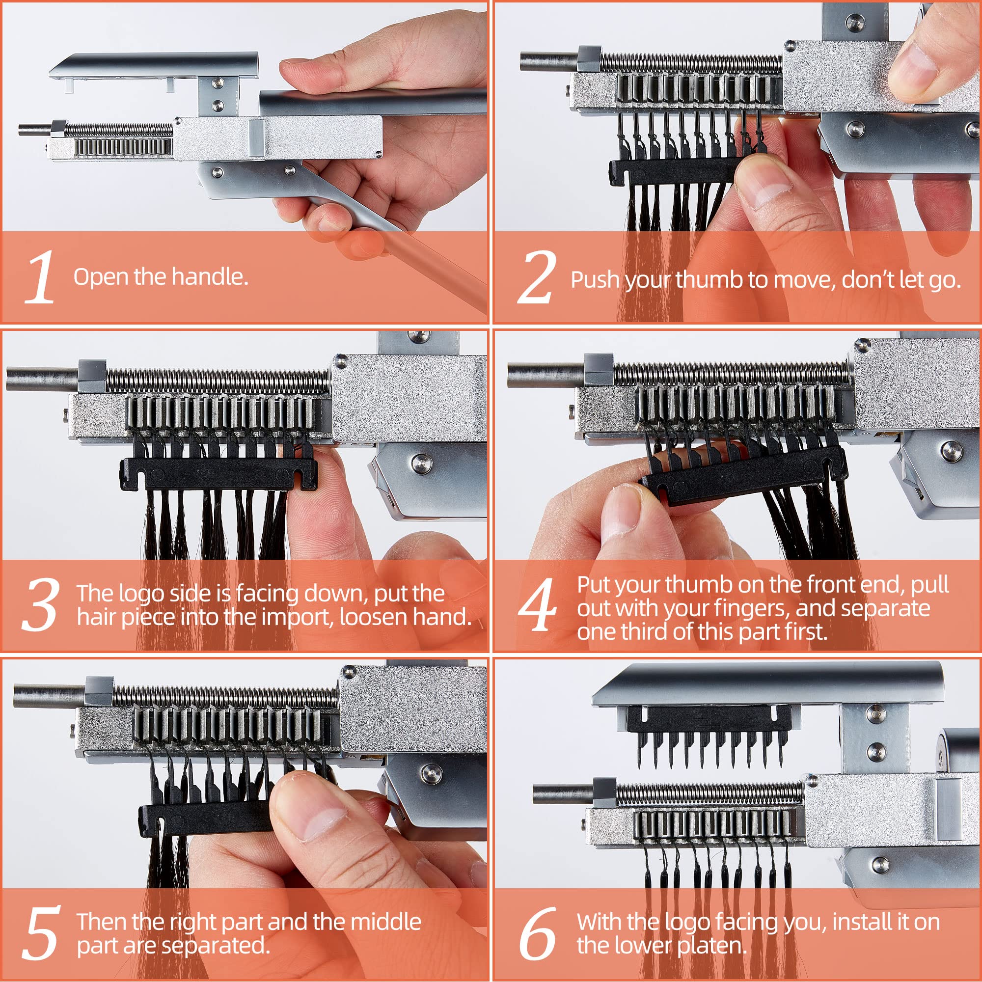 6D Hair Installation Machine - First Generation Quick Change Hair Piece for Effortless Hair Styling | Reusable Alloy Hair Bundles (10-Pack) | Perfect for Salons, Cosplay & Daily Hair Transformations