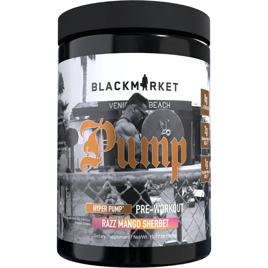 BlackMarket PUMP Hyper Pump Pre Workout Supplement - Energy & Focus Booster for Gym, Bodybuilding & Intense Workouts | Best for Athletes & Fitness Enthusiasts