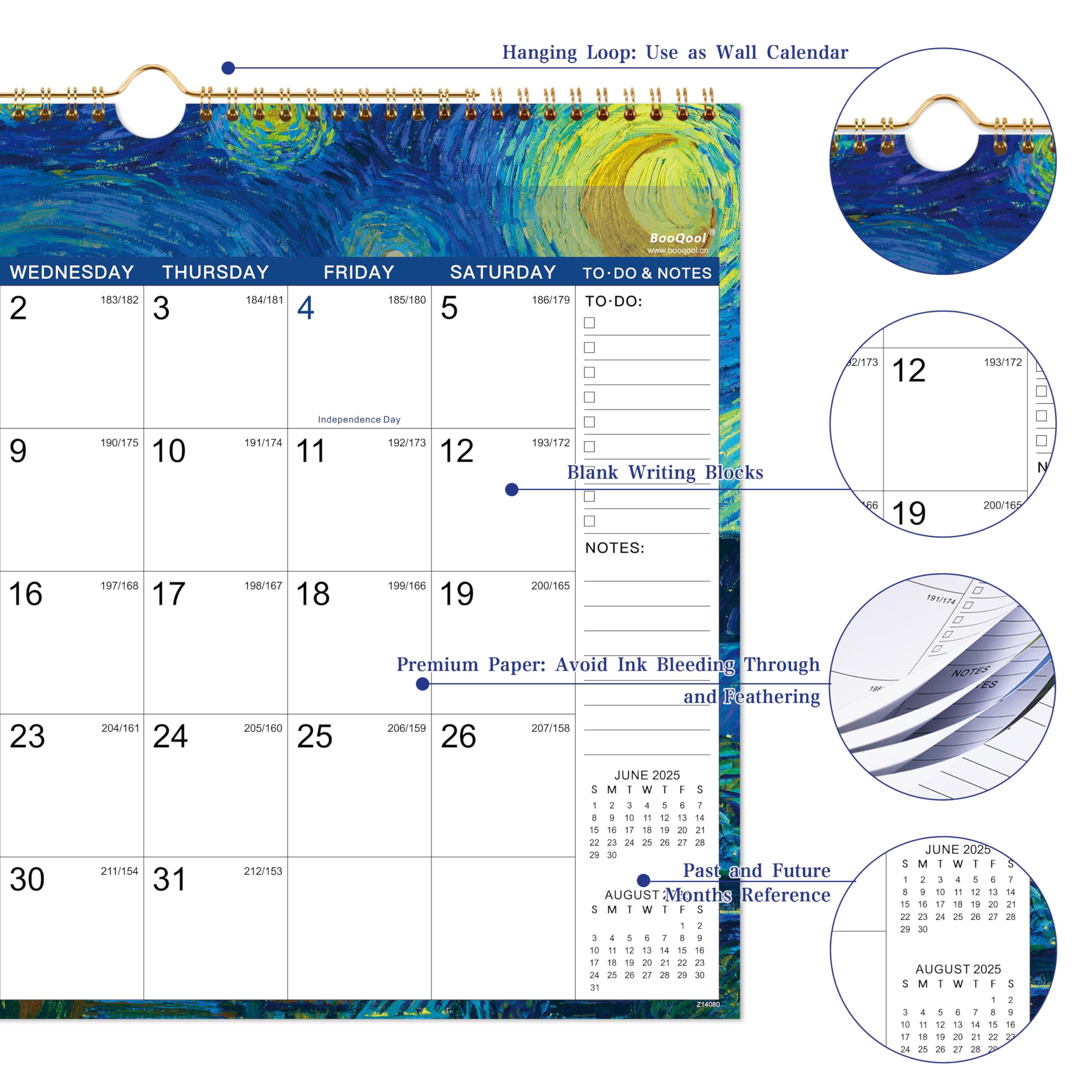 2025-2026 Wall Calendar | 18-Month Planner from July 2025 to December 2026 | 14.6