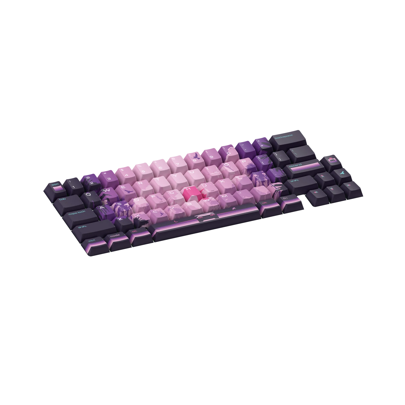 Limited Edition Synth Sunset Keycaps - Custom Mechanical Keyboard Keycaps for Gaming & Typing - Perfect for PC, Mac, and Laptop Keyboards
