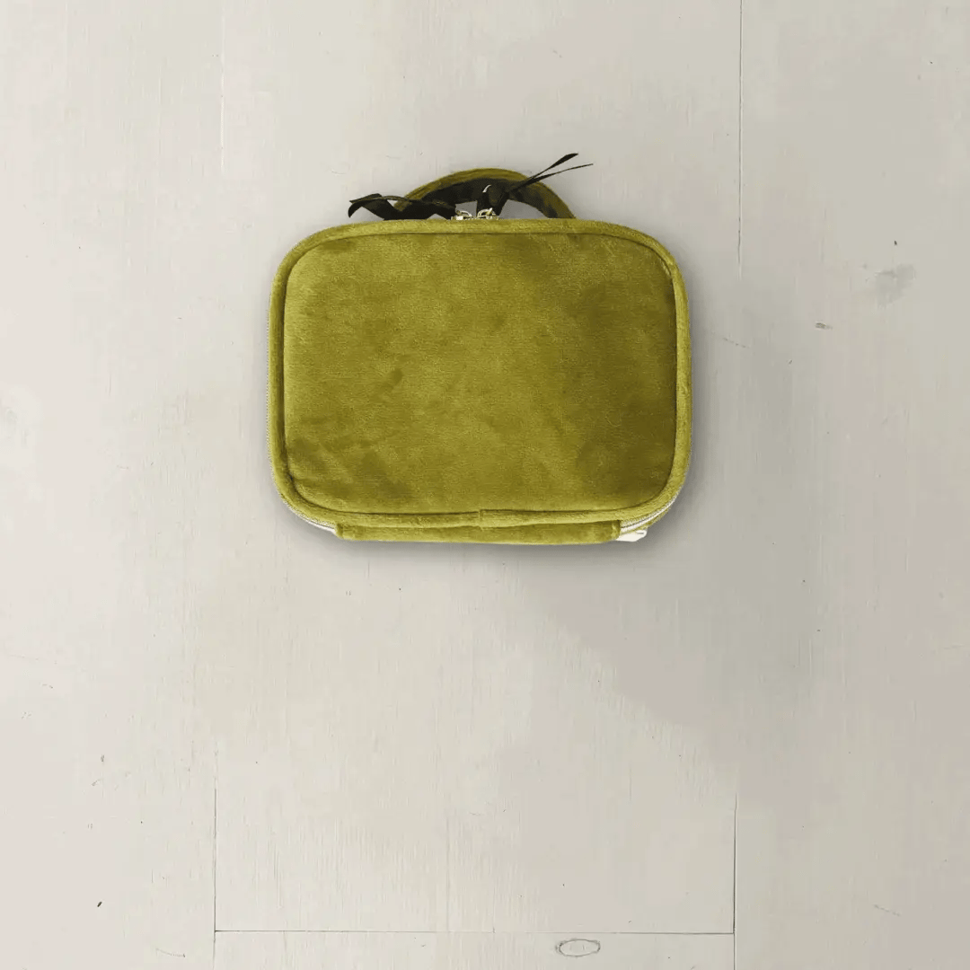 Small Beauty Box - Green Velvet Jewelry Storage Organizer for Makeup & Accessories | Perfect for Vanity, Travel & Gift Giving