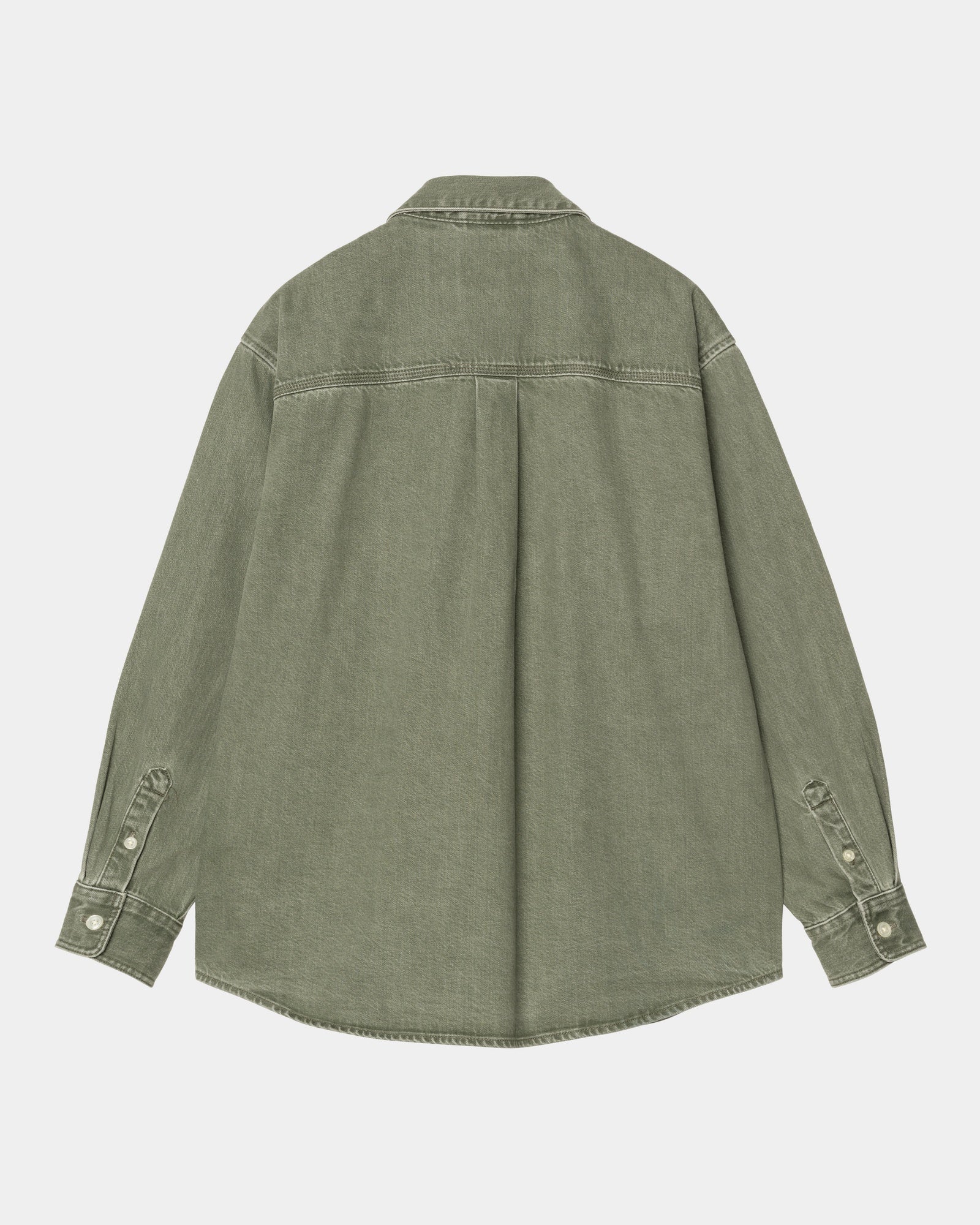 Nash Shirt - Army Green Enzyme Bleach Washed Cotton Button-Up for Men | Casual Wear, Outdoor Adventures & Street Style Fashion