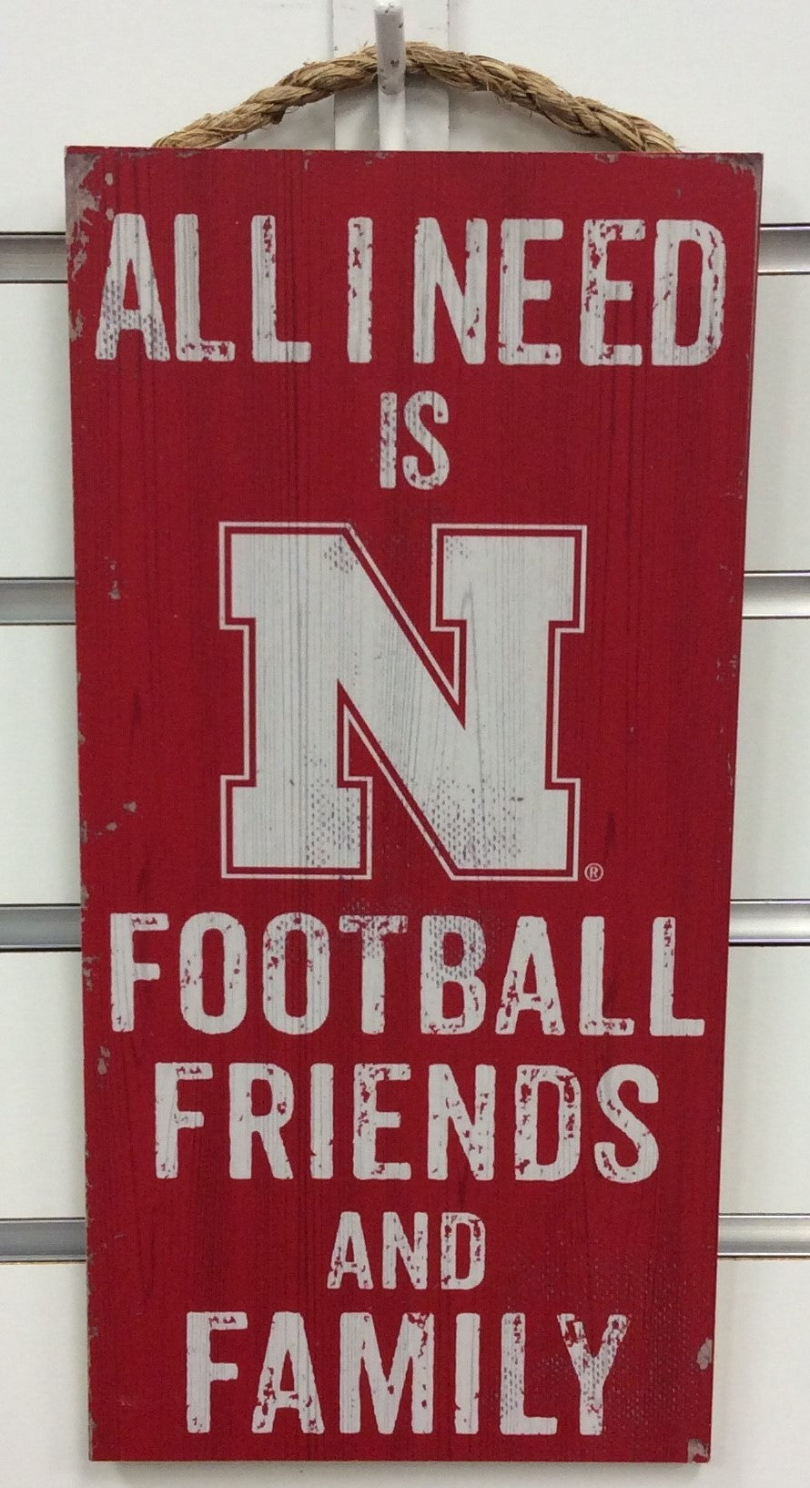 Nebraska Huskers All I Need Is Sign - Vintage Nebraska Cornhuskers Wall Decor for Fans - Perfect for Game Day, Home Office, or Man Cave