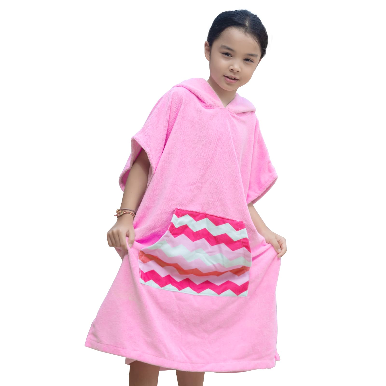 DiaryLook Kids Swimming Changing Robe with Hood - Quick Dry Beach Poncho Towel with Pockets for Boys & Girls - Perfect for Surfing, Swimming & Watersports - Ideal for Beach, Pool & Outdoor Activities