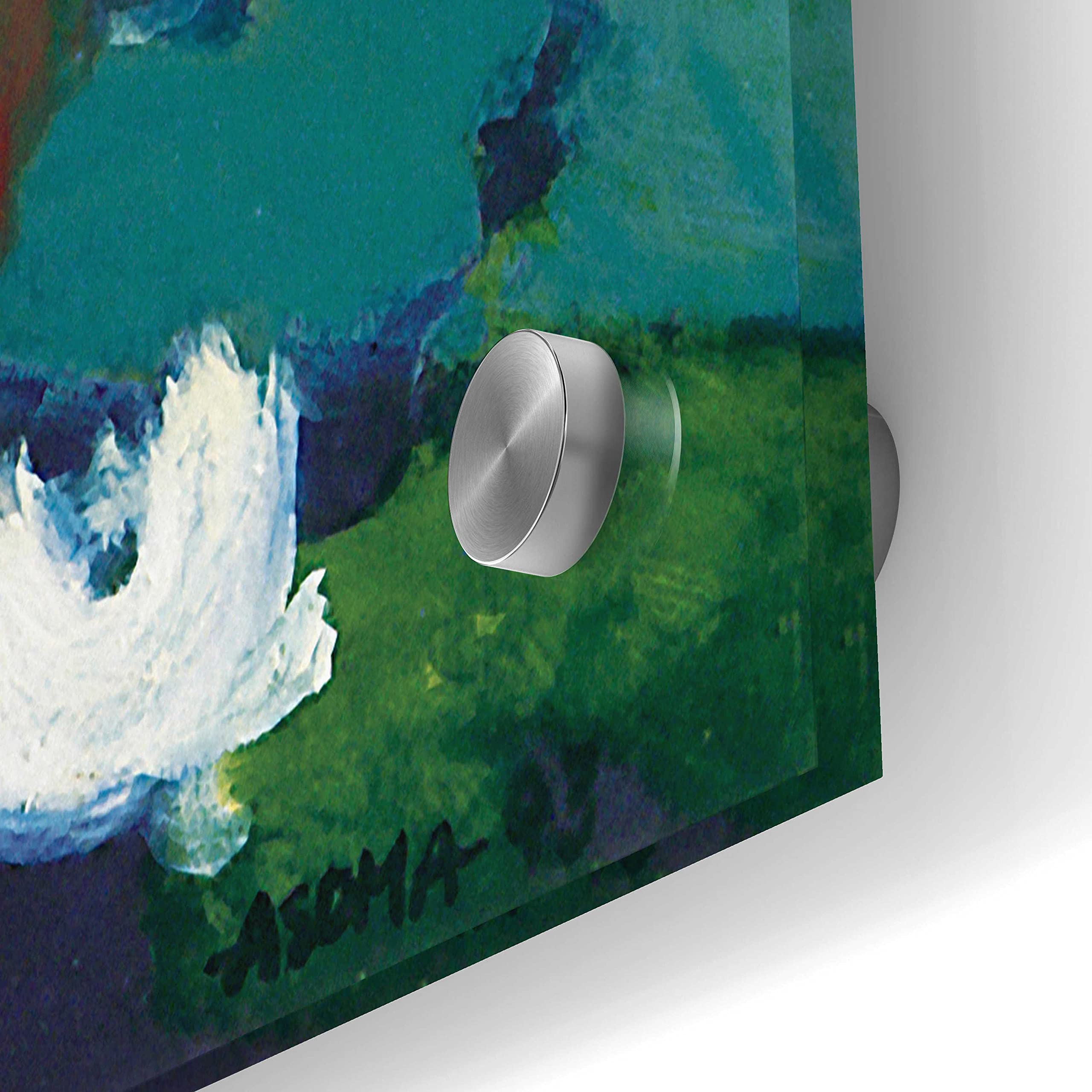 Tadashi Asoma 'Water Lilies' Acrylic Glass Wall Art - 36x24 Inches Modern Home Decor for Living Room, Bedroom & Office